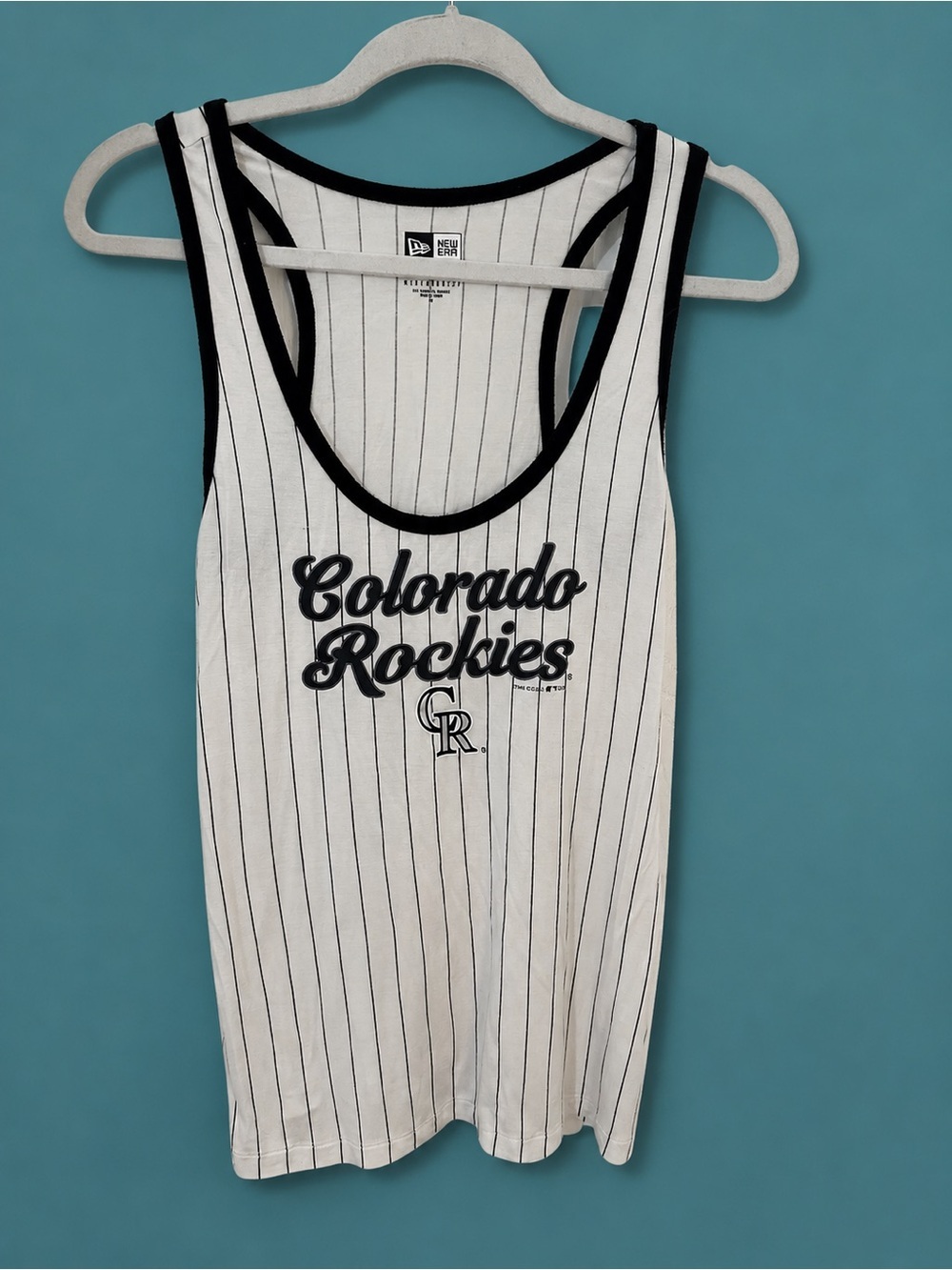 New Era White/Black Colorado Rockies Pinstripe Bandeau Tank Size Medium 🖤